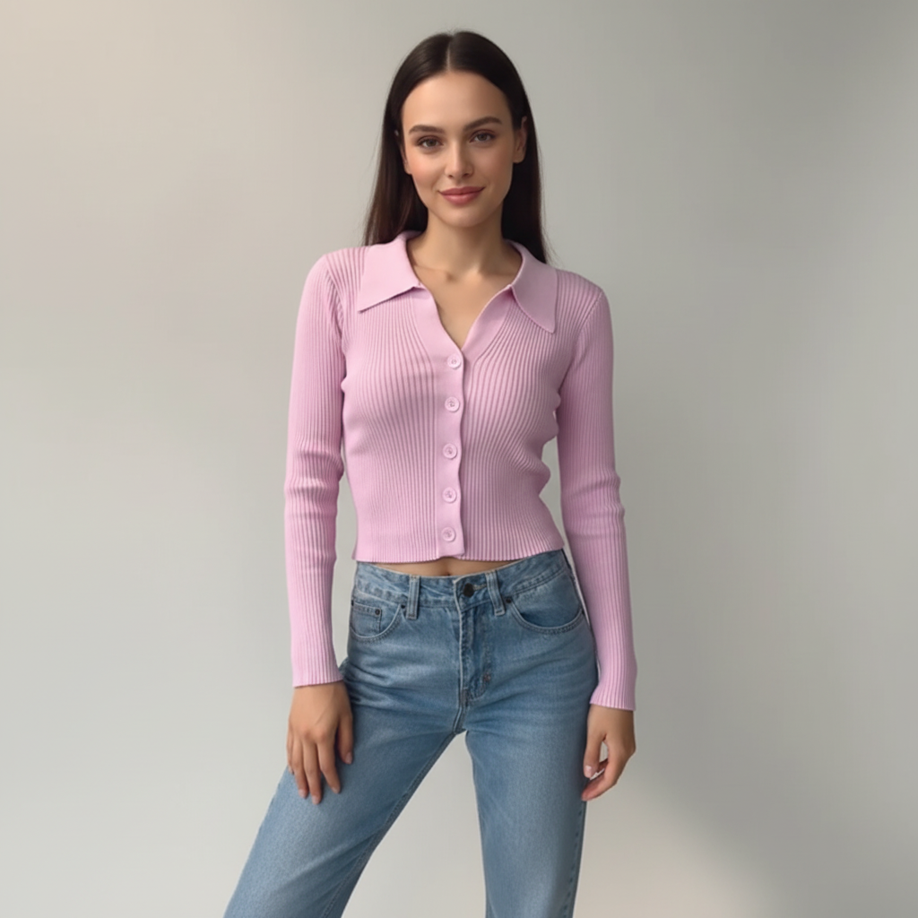 Fitted Knit Long Sleeve Top