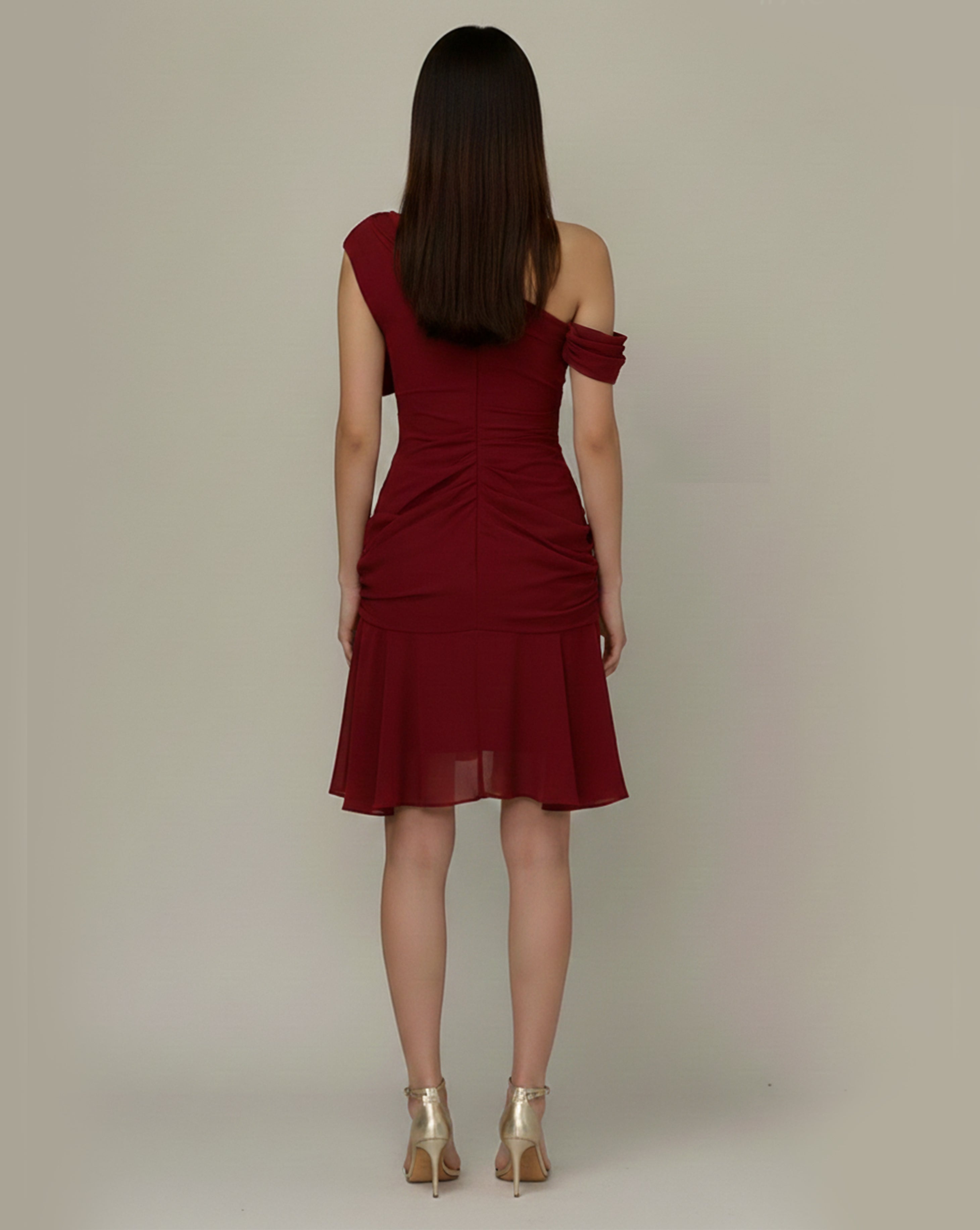 Adelia Elegant Drape Dress