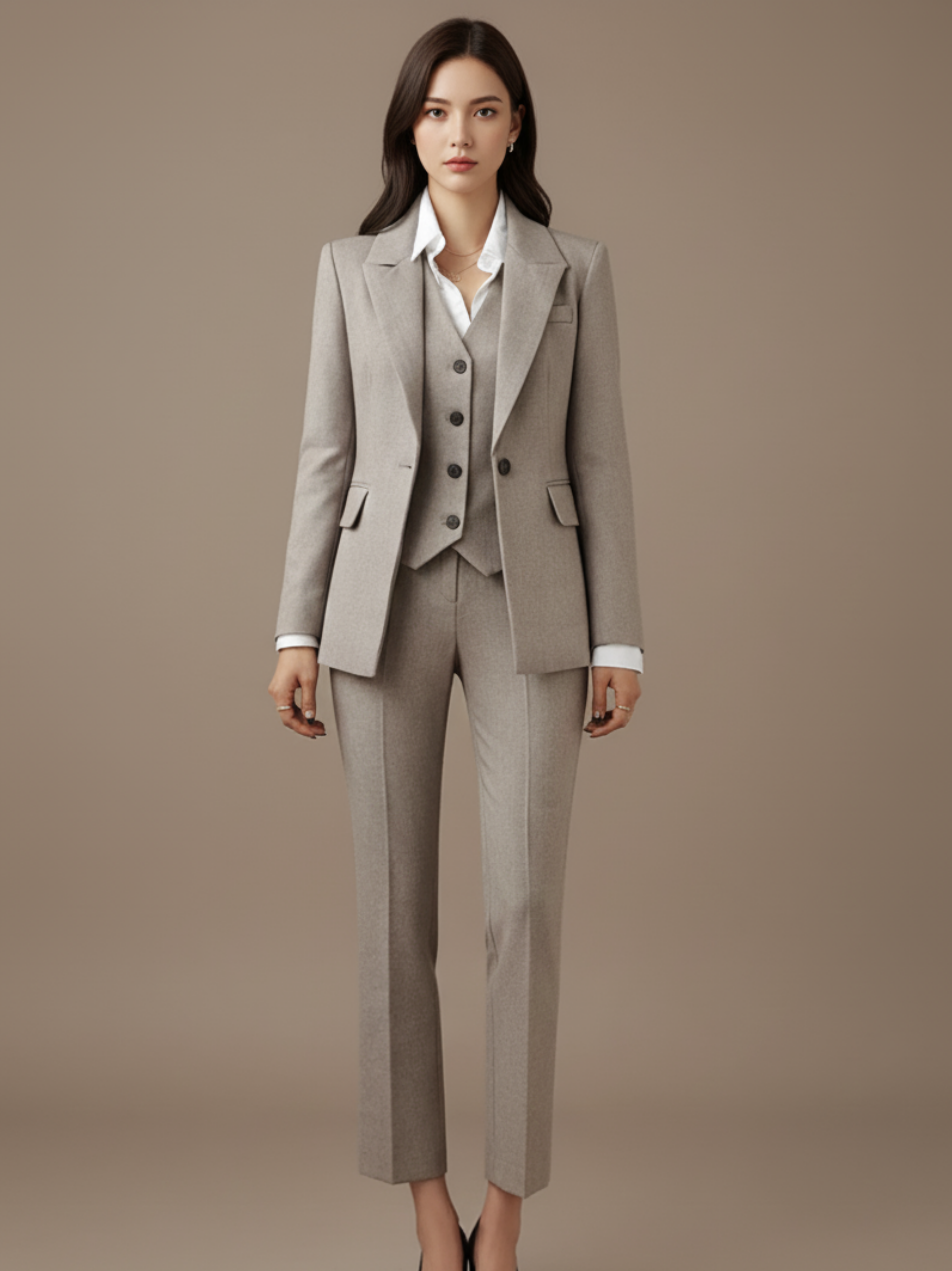 Tailored Blazer, Vest and Trousers Set