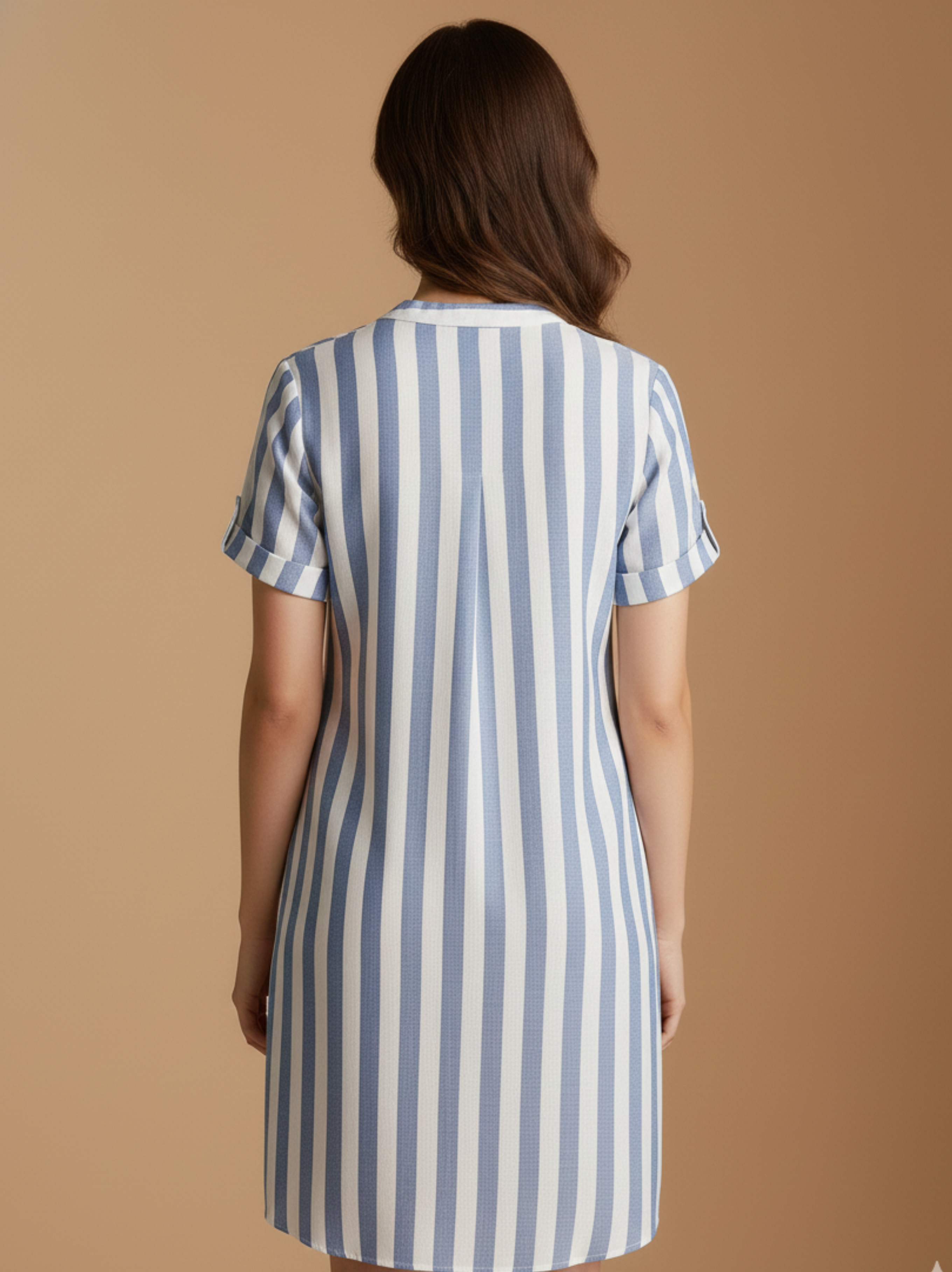 Striped Button Front Dress