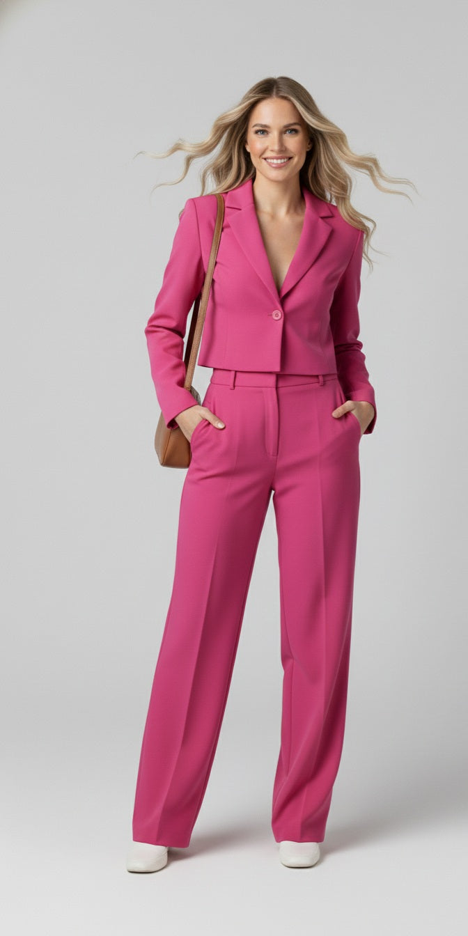 Pia Cropped Blazer and Pants Suit