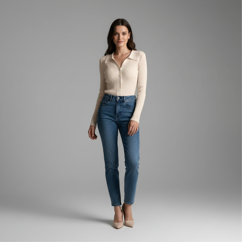 Fitted Knit Long Sleeve Top