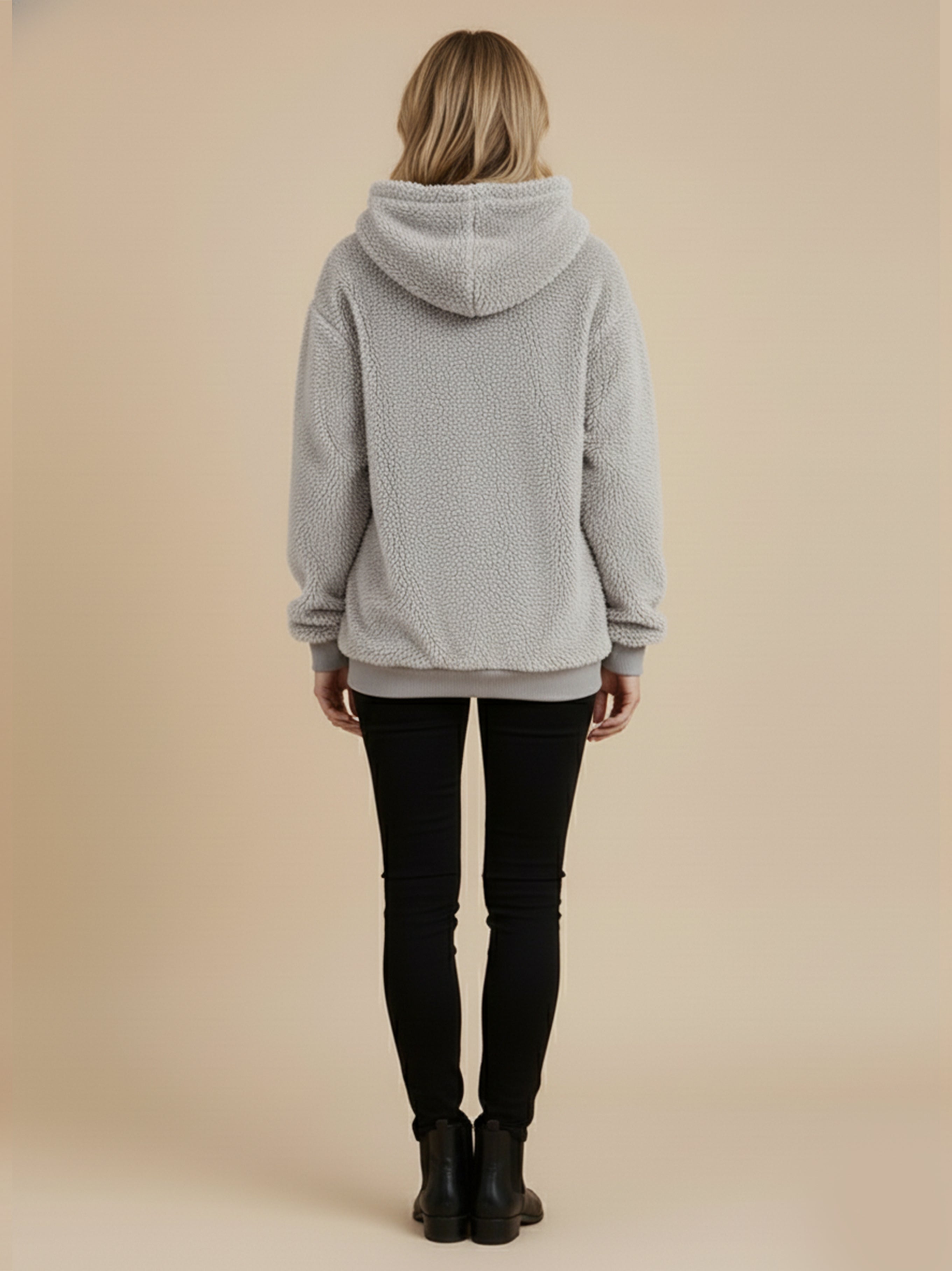 Athena Drawstring Teddy Hoodie