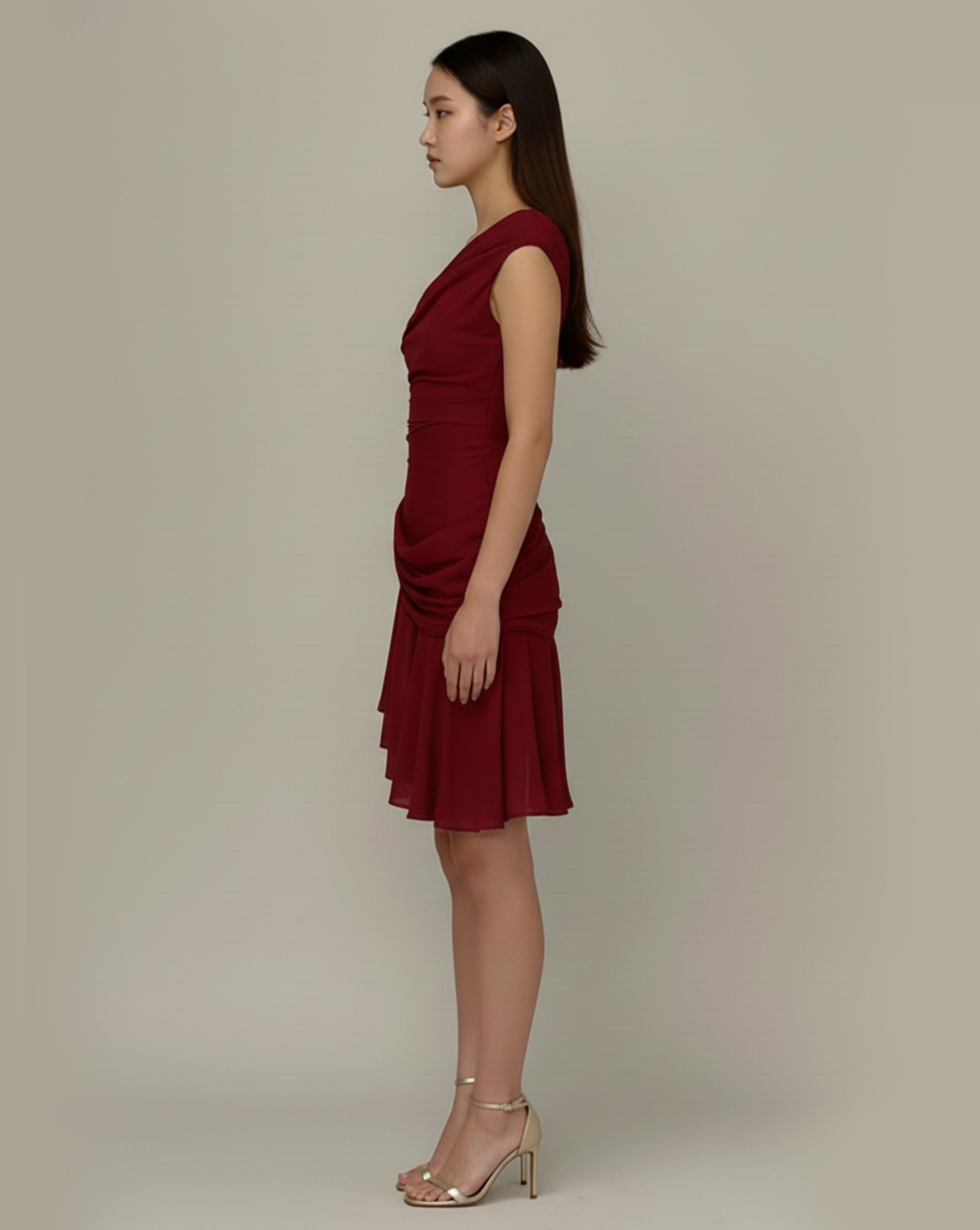 Adelia Elegant Drape Dress