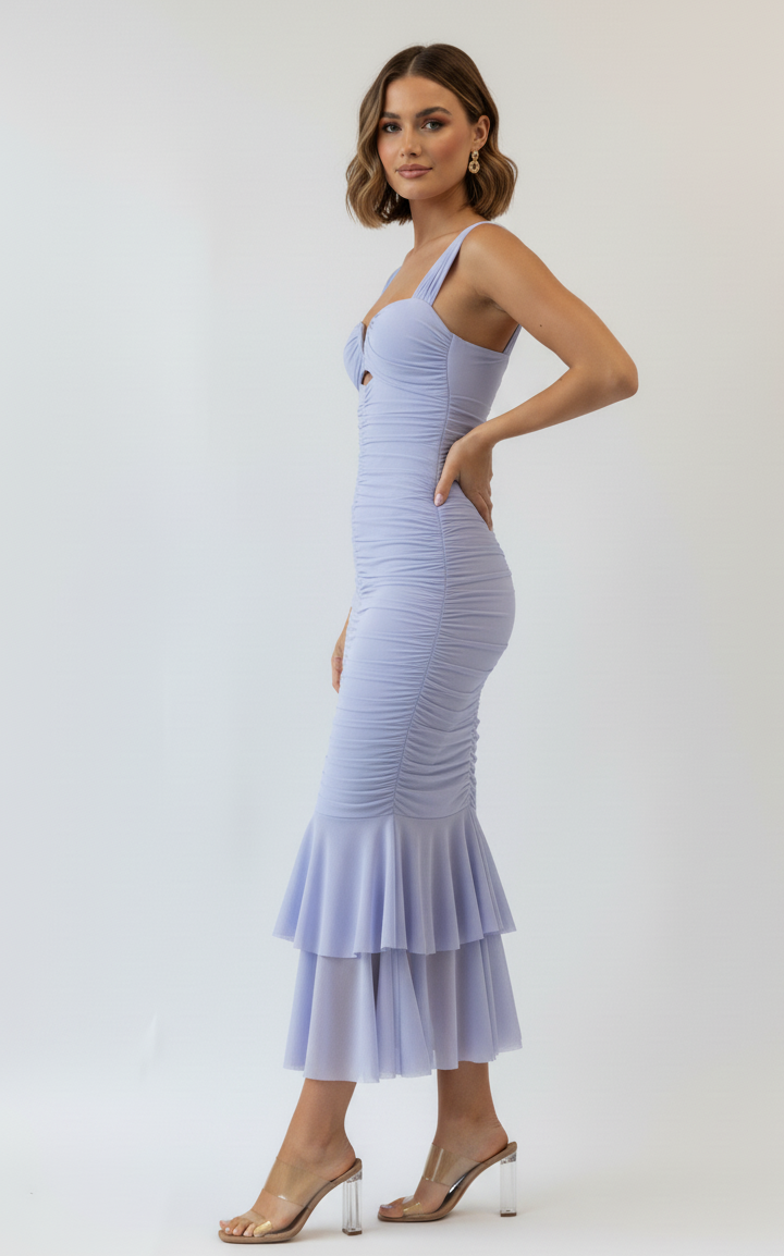 Pleated High-Waist Mermaid Dress