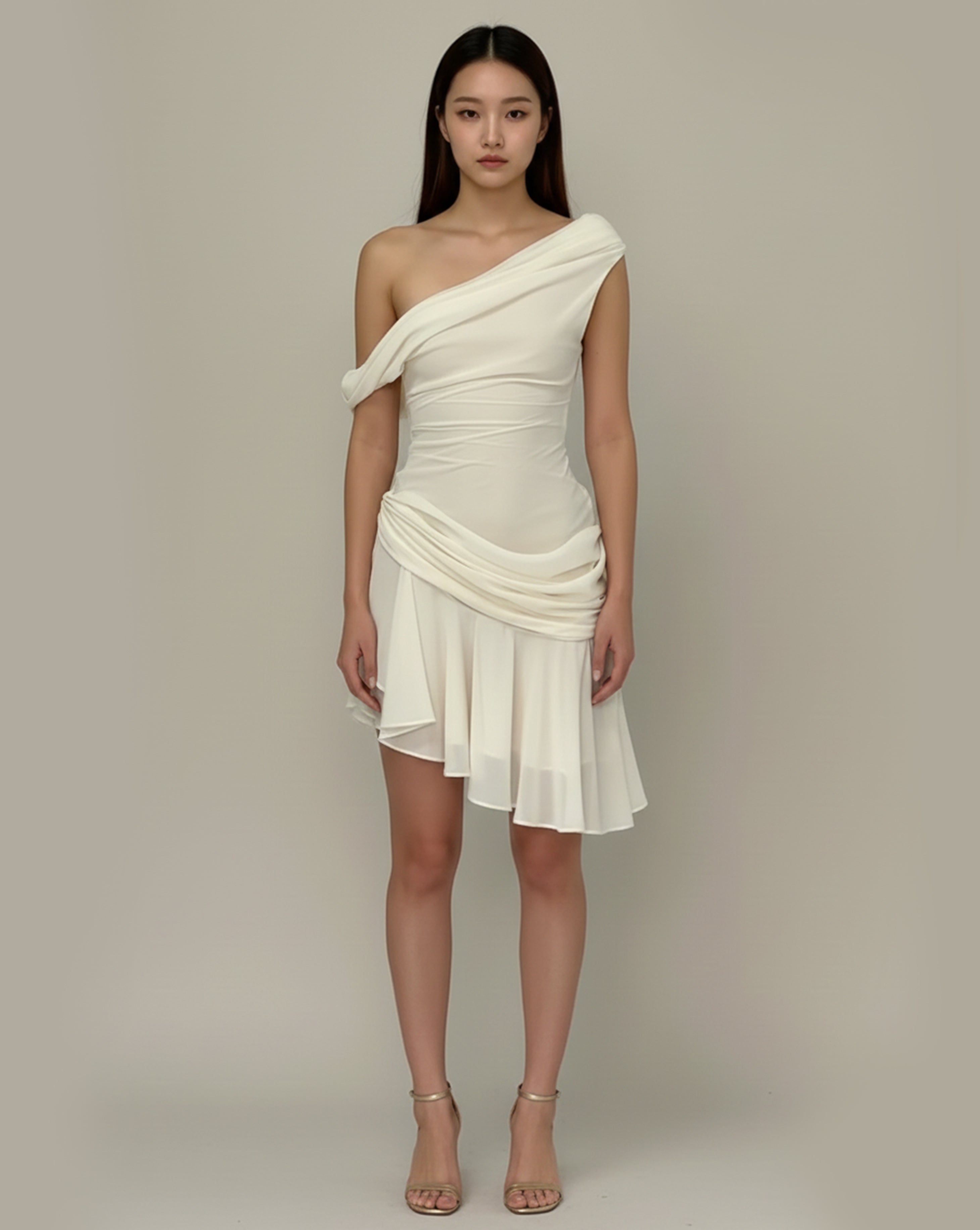 Adelia Elegant Drape Dress