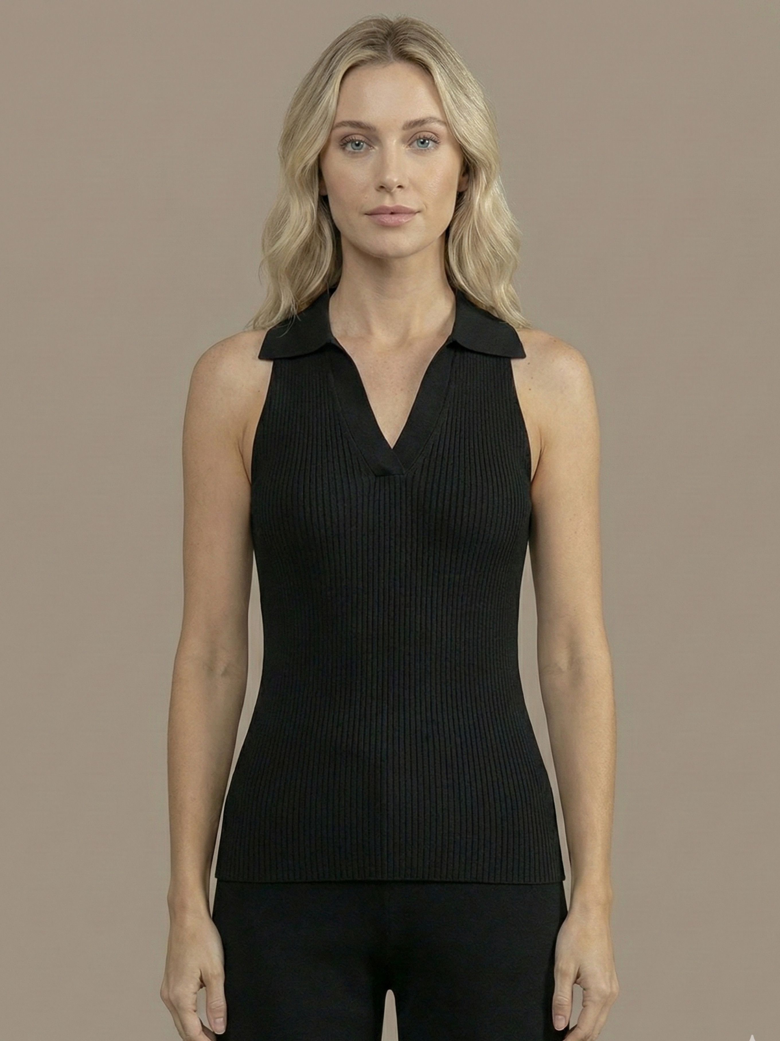 Stella V-Neck Ribbed Top