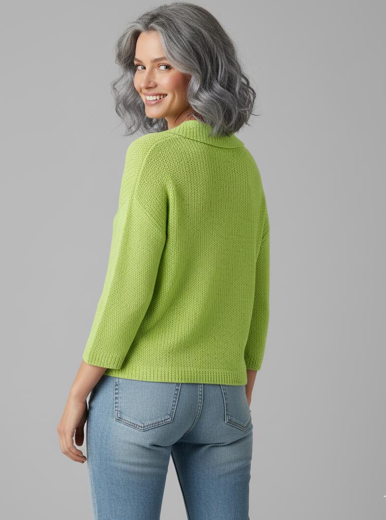 Crochet V-Neck Collar Top