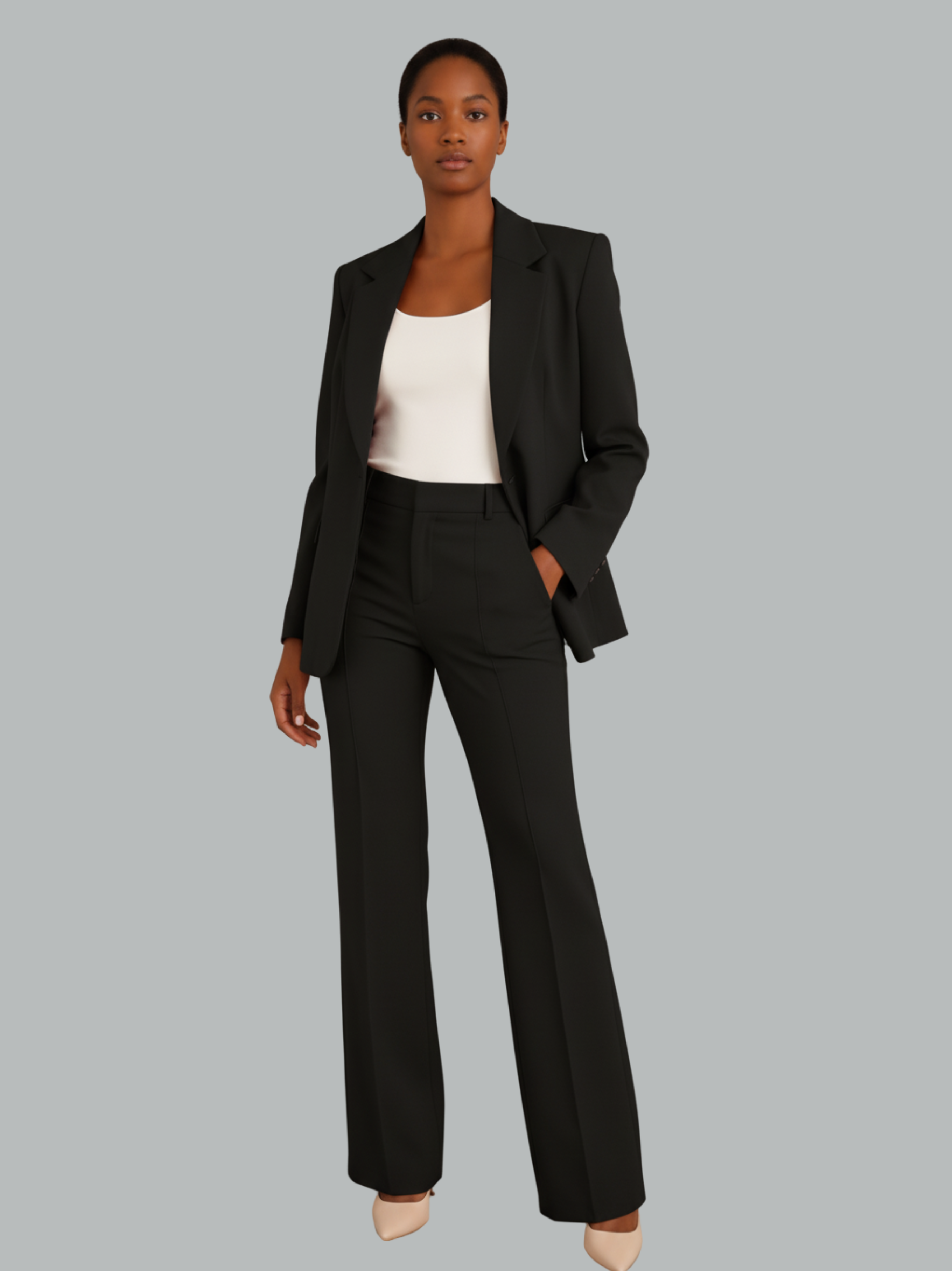 Chic Cotton Blend Suit Set