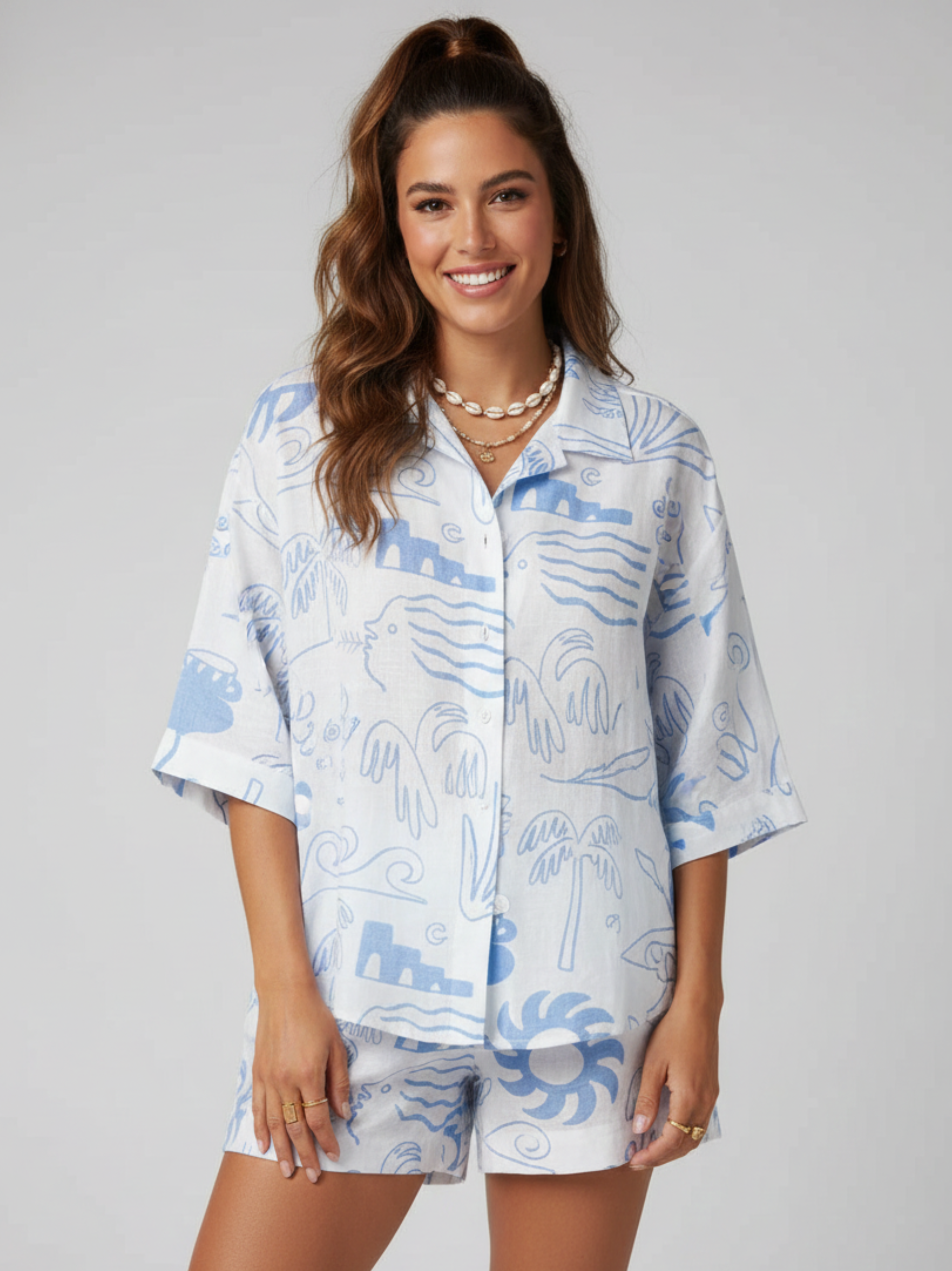 Anika Stylish Linen Two Piece Set