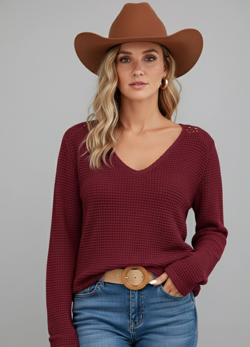 Open Back Knit Top with Mandala Detail