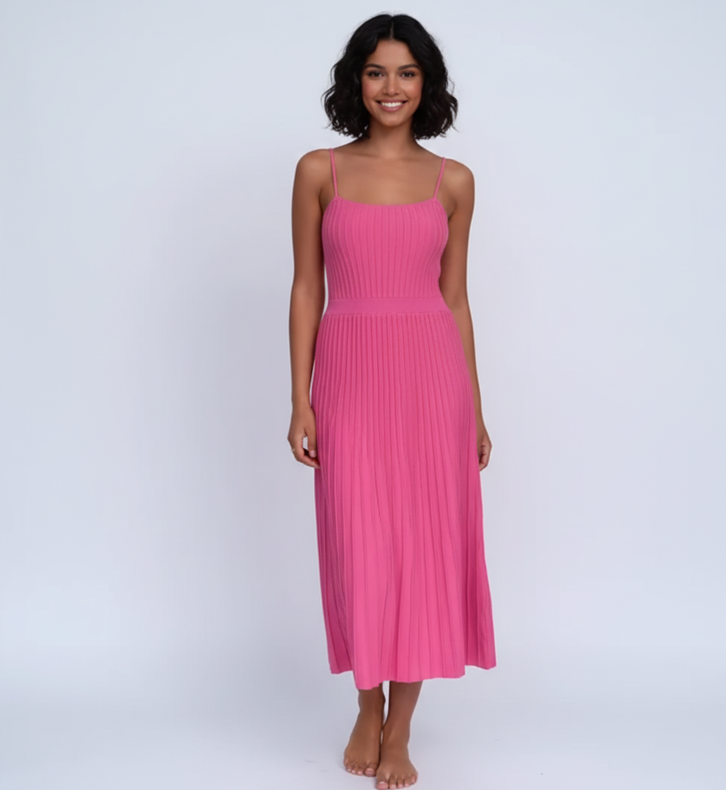 Leila Pleated Midi Dress