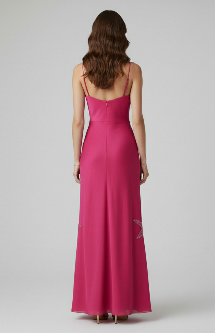 Drape Starfish Embellished Maxi Dress