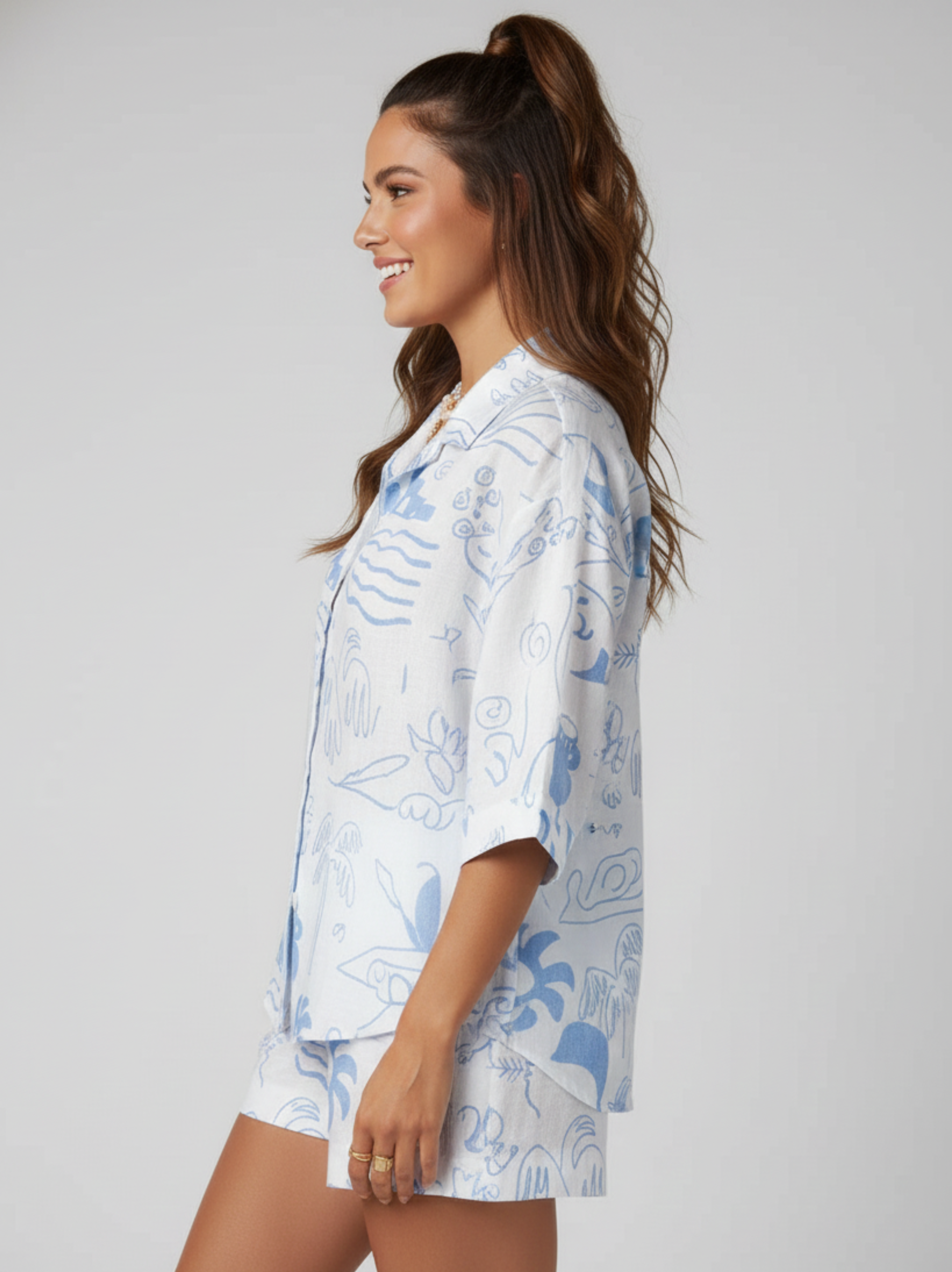 Anika Stylish Linen Two Piece Set