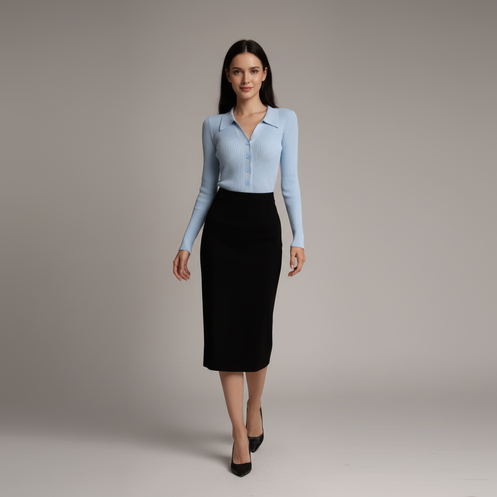 Fitted Knit Long Sleeve Top