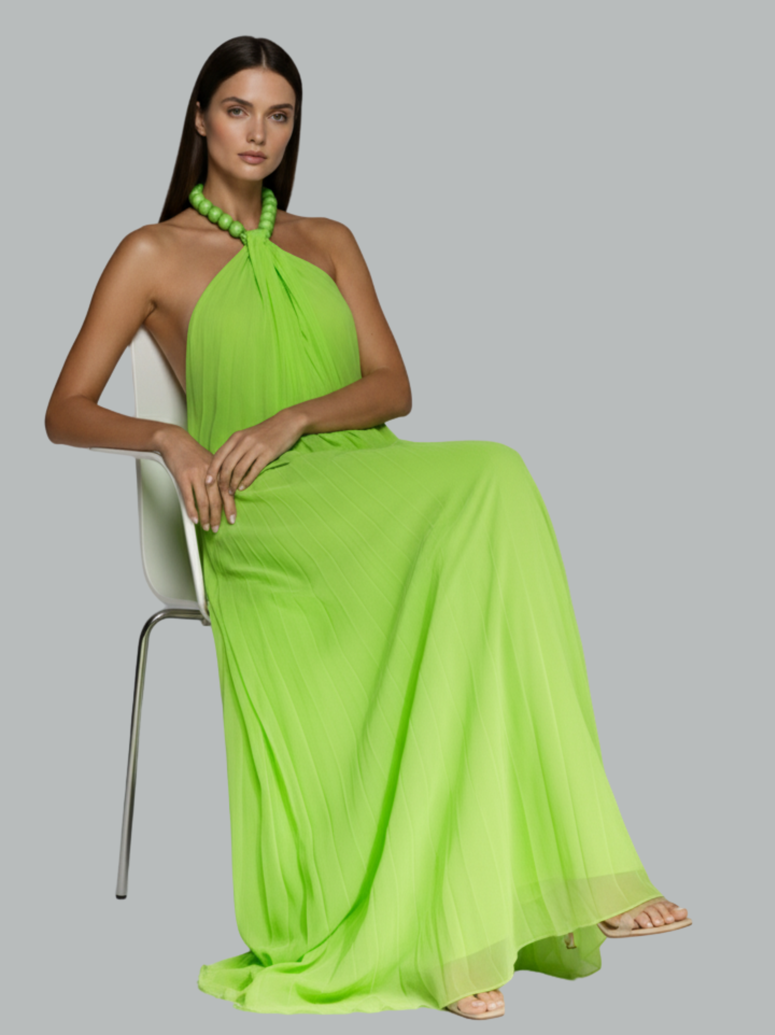 Chiffon Halter Maxi Dress