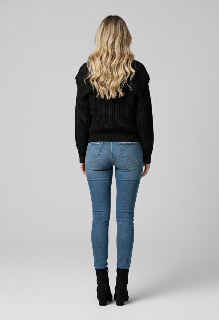 Daisy Collar Knit Crew Sweater