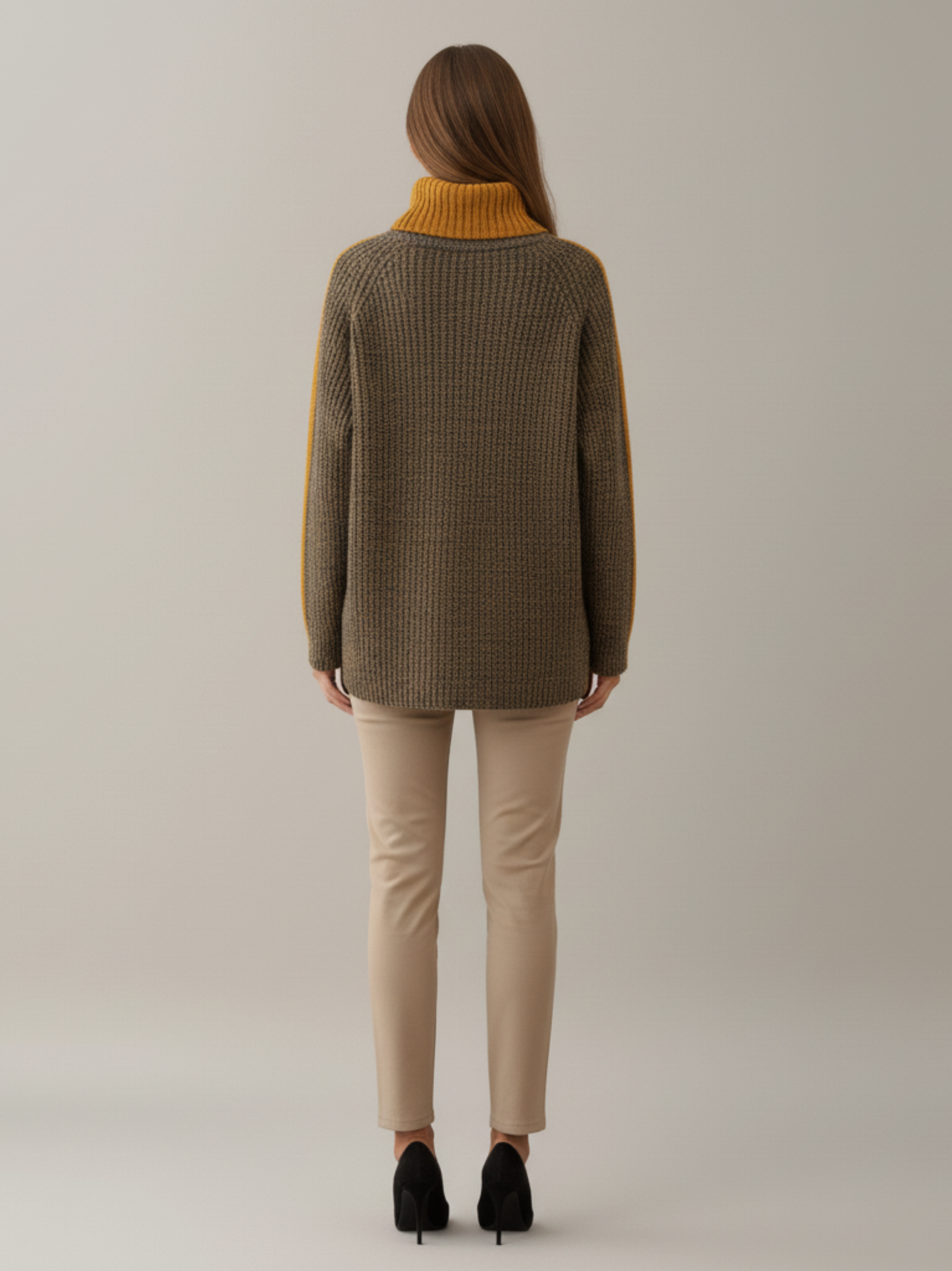 Textured Knit Turtleneck Sweater