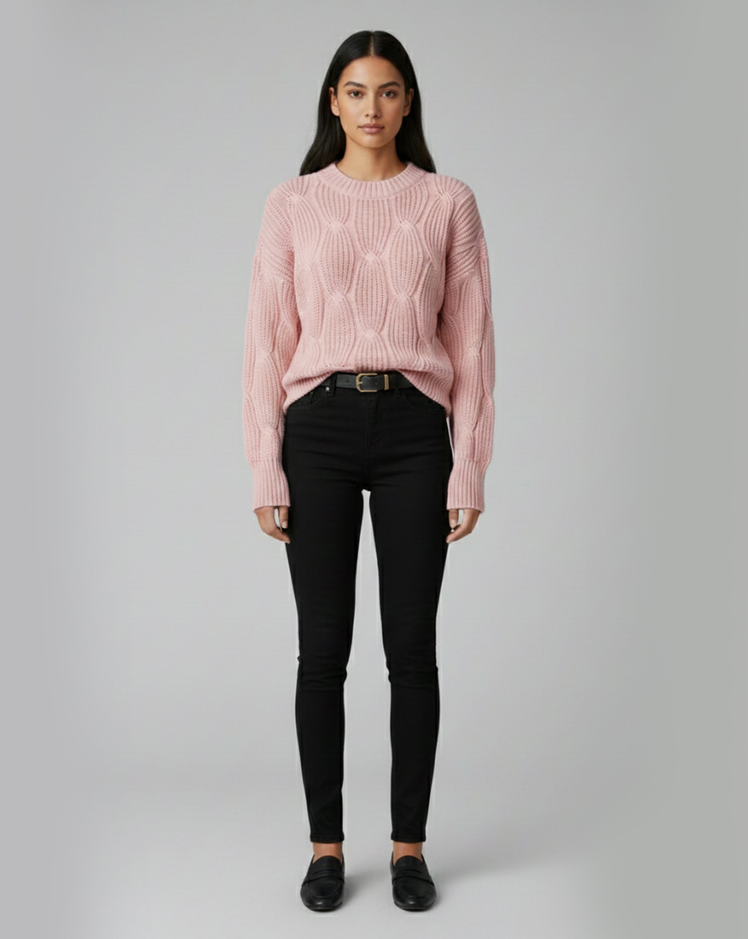 Stylish Crewneck Knitted Sweater