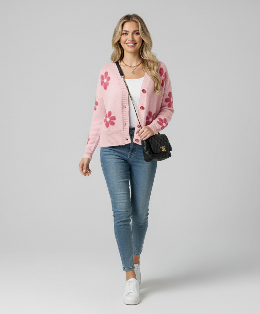 Daria Flower Pattern Sweater