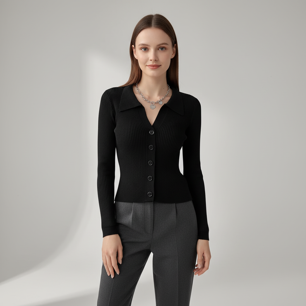 Fitted Knit Long Sleeve Top