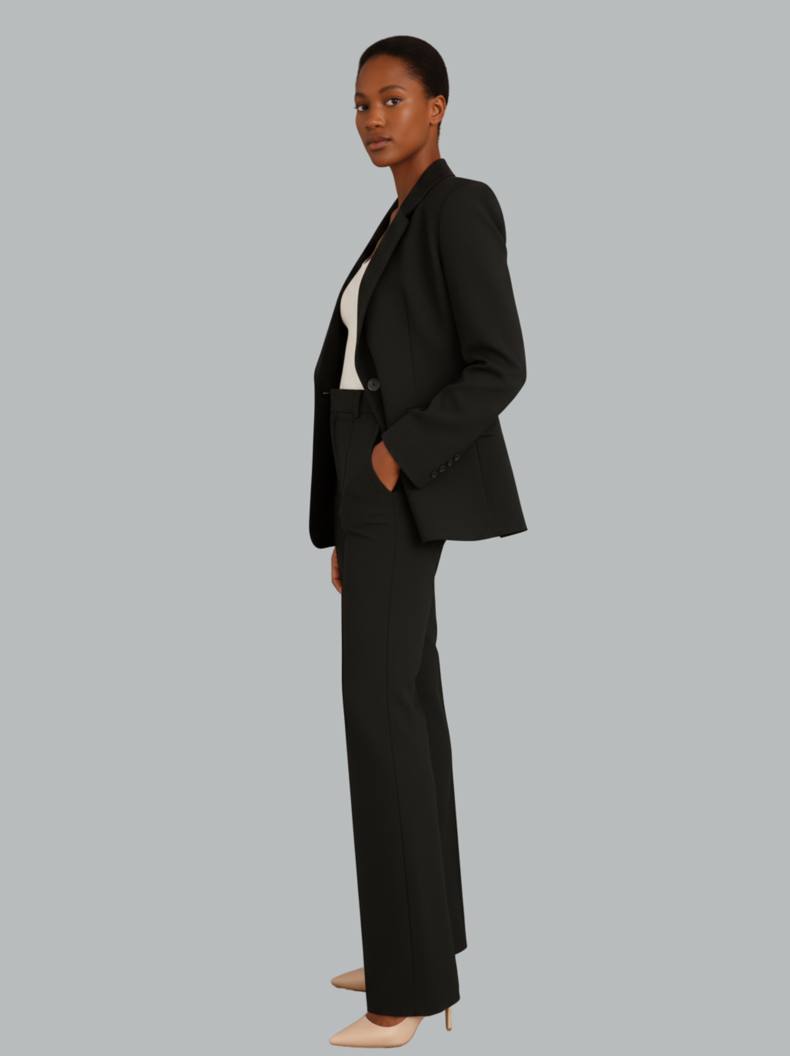 Chic Cotton Blend Suit Set