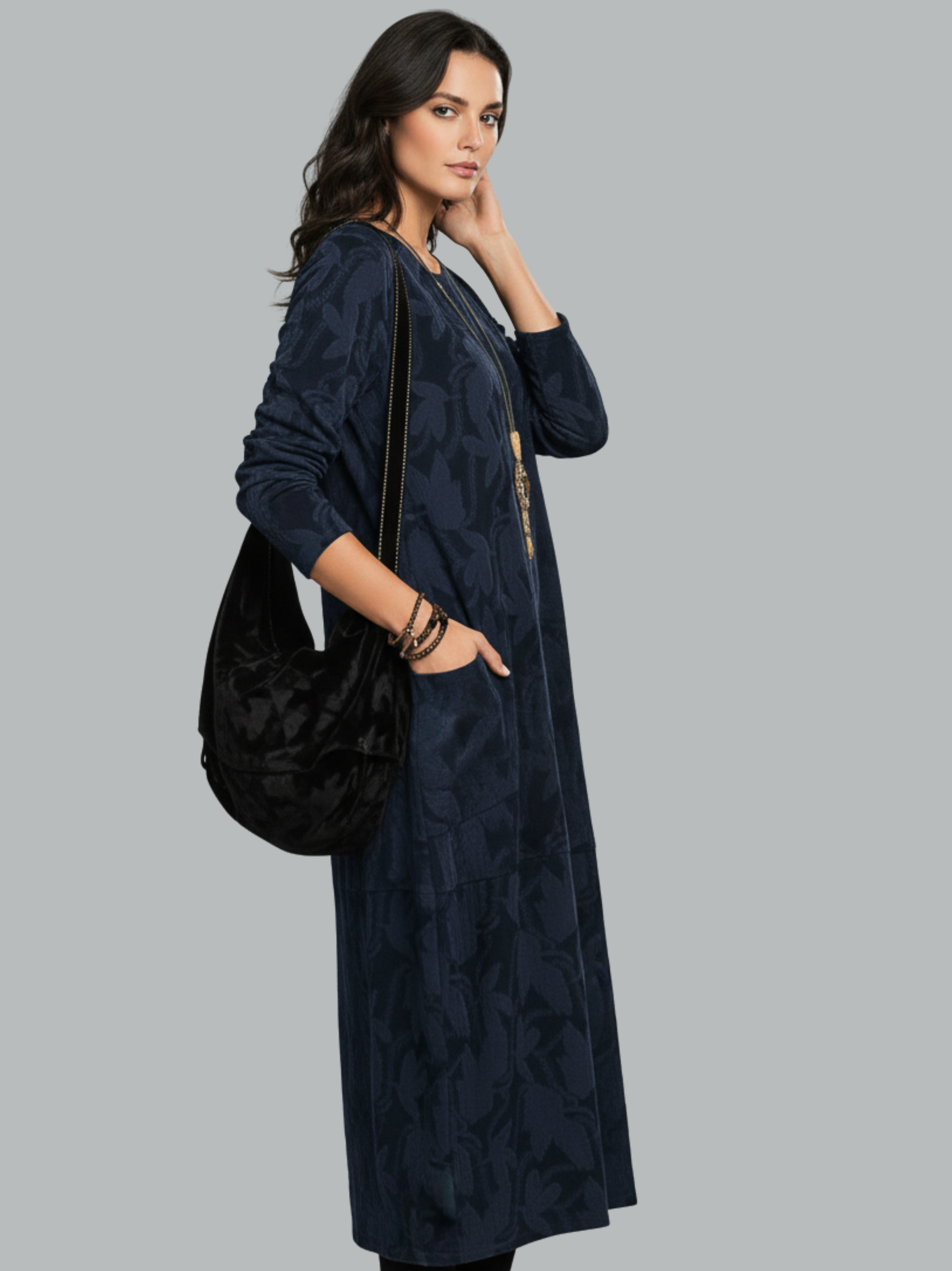 Clara Printed Long Sleeve Dress