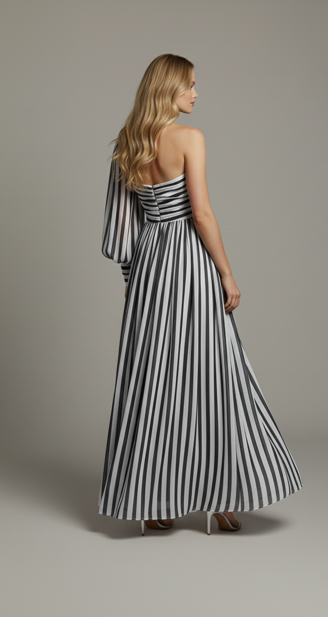 Printed Rose Pendant Maxi Dress