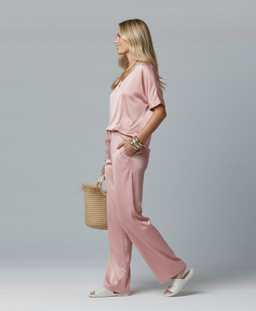 Ella Loose Satin Two Piece Set