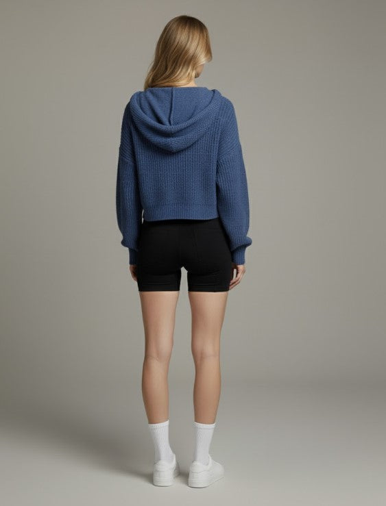 Relaxed Knit Hooded Cardigan