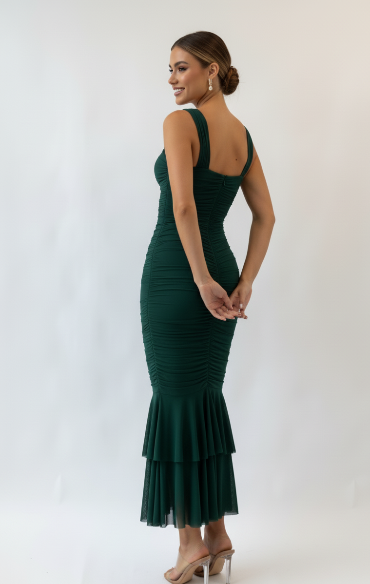 Pleated High-Waist Mermaid Dress