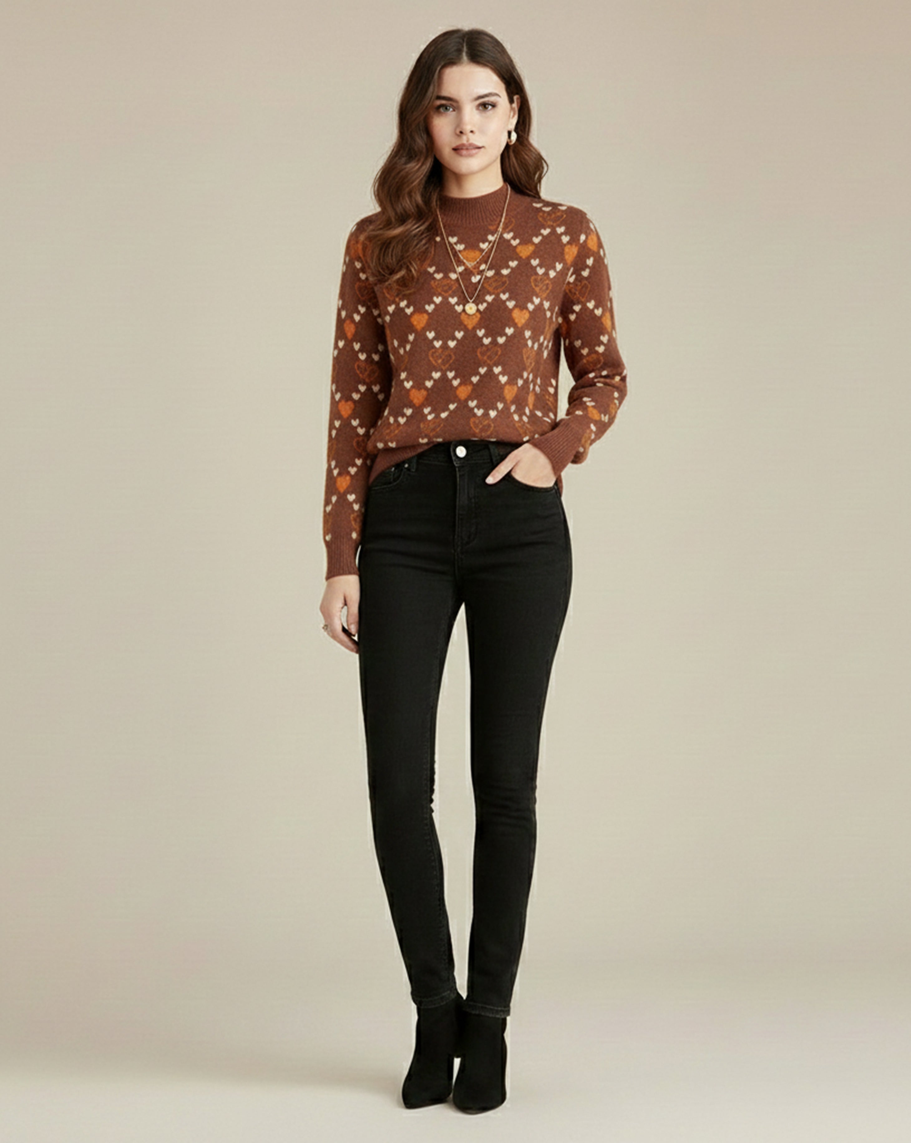 Heart Knitted Sweater